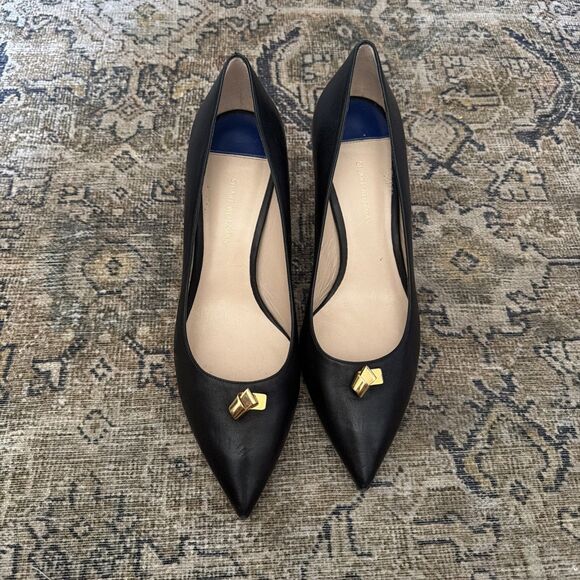 Stuart Weitzman Shoes - Stuart Weitzman Black Pointed Toe Heels Size 12 100% Leather